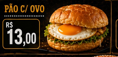 Pão com ovo, R$ 13,00
