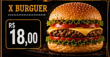 X-Burguer, R$ 18,00