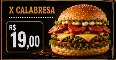 X-Calabresa, R$ 19,00